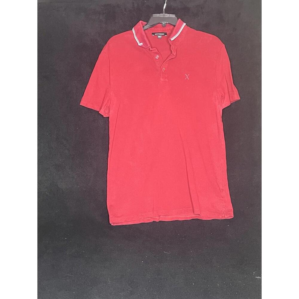 Express Deep Red Polo Shirt with Embroidered Logo Size S